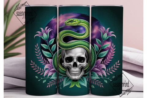 Mystical Snake & Skull 20oz Tumbler Wrap Sublimation sassyprint 