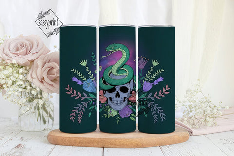 Mystical Snake & Skull 20oz Tumbler Wrap Sublimation sassyprint 
