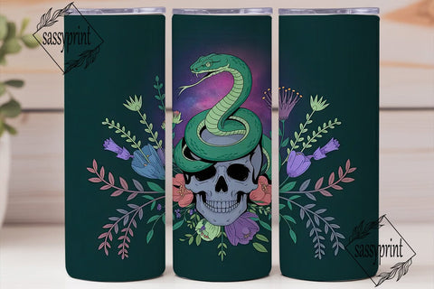 Mystical Snake & Skull 20oz Tumbler Wrap Sublimation sassyprint 