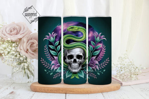 Mystical Snake & Skull 20oz Tumbler Wrap Sublimation sassyprint 