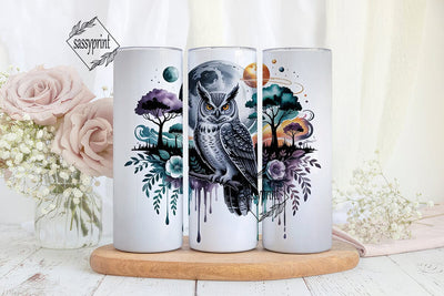 Mystical Space Owl 20oz Tumbler Wrap Sublimation sassyprint 