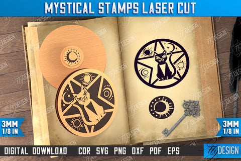 Mystical Stamp Bundle | Mystical Print | Template Stamp | Witch Design | CNC Files SVG Fly Design 
