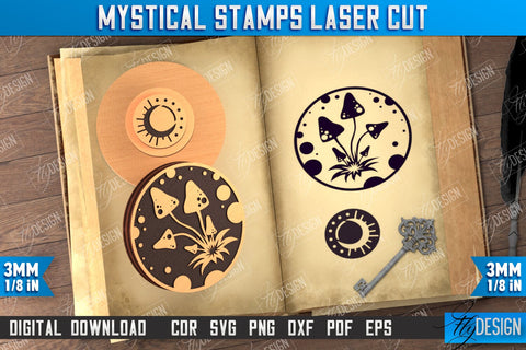Mystical Stamp Bundle | Mystical Print | Template Stamp | Witch Design | CNC Files SVG Fly Design 