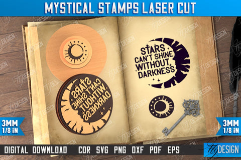 Mystical Stamp Bundle | Mystical Print | Template Stamp | Witch Design | CNC Files SVG Fly Design 