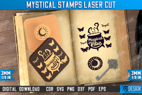 Mystical Stamp Bundle | Mystical Print | Template Stamp | Witch Design | CNC Files SVG Fly Design 