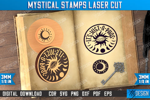 Mystical Stamp Bundle | Mystical Print | Template Stamp | Witch Design | CNC Files SVG Fly Design 