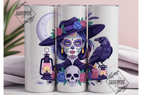 Mystical Sugar Skull 20oz Tumbler Wrap Sublimation sassyprint 