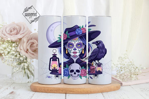 Mystical Sugar Skull 20oz Tumbler Wrap Sublimation sassyprint 
