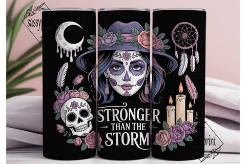 Mystical Sugar Skull Girl 20oz Tumbler Sublimation sassyprint 