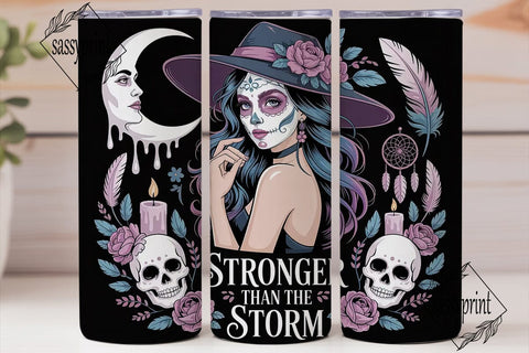 Mystical Sugar Skull Girl 20oz Tumbler Sublimation sassyprint 