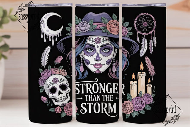 Mystical Sugar Skull Girl 20oz Tumbler Sublimation sassyprint 