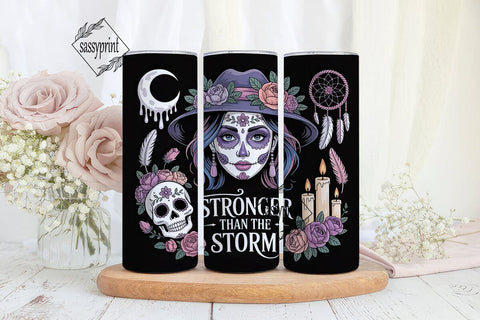 Mystical Sugar Skull Girl 20oz Tumbler Sublimation sassyprint 