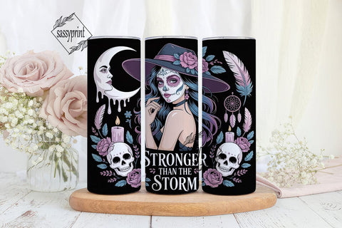 Mystical Sugar Skull Girl 20oz Tumbler Sublimation sassyprint 