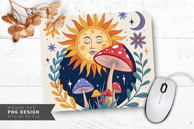 Mystical Sun and Moon Mousepad Sublimation Regulrcrative 
