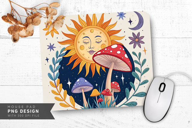 Mystical Sun and Moon Mousepad Sublimation Regulrcrative 