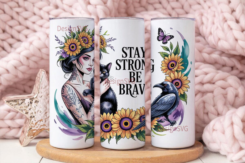 Mystical Sunflower Woman 20oz Tumbler Sublimation DesignSVG 