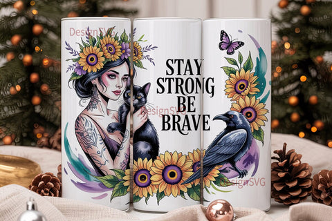 Mystical Sunflower Woman 20oz Tumbler Sublimation DesignSVG 