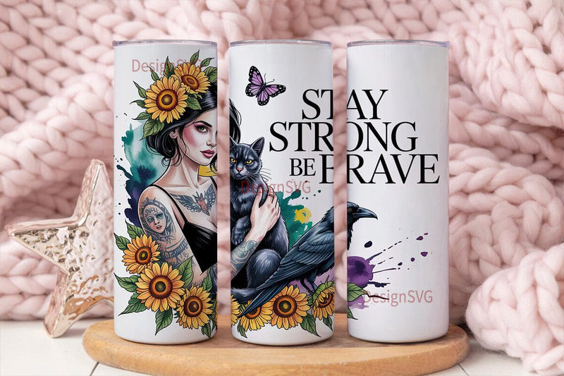 Mystical Sunflower Woman 20oz Tumbler Sublimation DesignSVG 