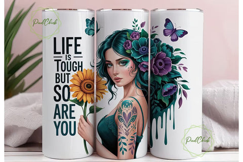 Mystical Sunflower Woman 20oz Tumbler Sublimation PixelChick 