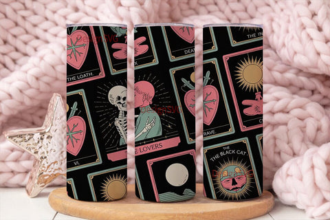 Mystical Tarot Tumbler Wrap Sublimation DesignSVG 