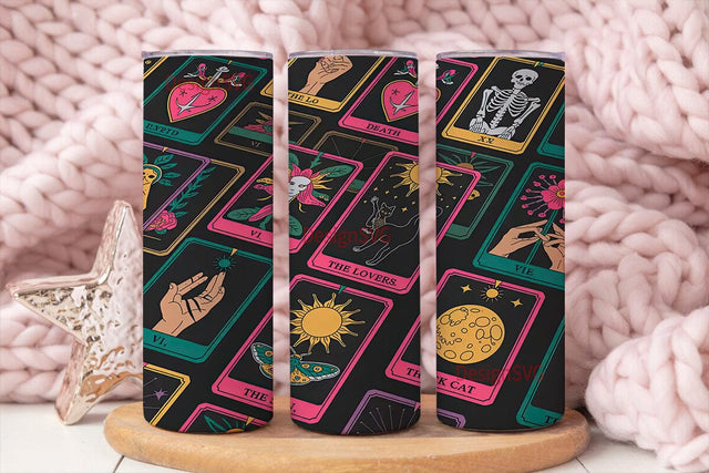 Mystical Tarot Tumbler Wrap Sublimation DesignSVG 