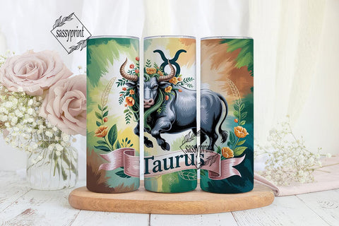 Mystical Taurus 20oz Tumbler Wrap Sublimation sassyprint 