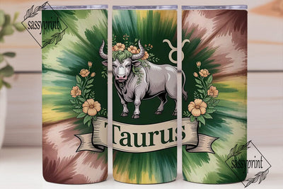 Mystical Taurus 20oz Tumbler Wrap Sublimation sassyprint 