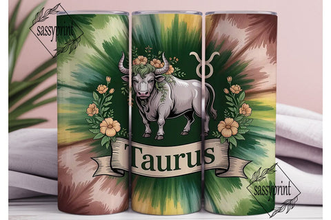 Mystical Taurus 20oz Tumbler Wrap Sublimation sassyprint 