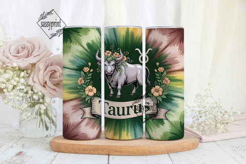 Mystical Taurus 20oz Tumbler Wrap Sublimation sassyprint 