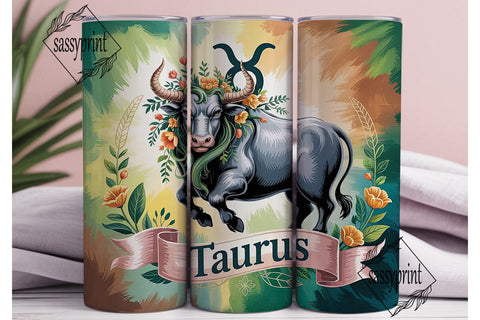 Mystical Taurus 20oz Tumbler Wrap Sublimation sassyprint 