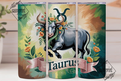 Mystical Taurus 20oz Tumbler Wrap Sublimation sassyprint 
