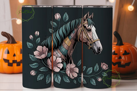 Mystical Teal Horse 20oz Tumbler Wrap Sublimation PixelChick 