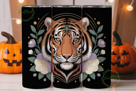 Mystical Tiger 20oz Tumbler Wrap Sublimation PixelChick 