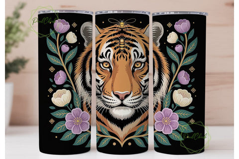 Mystical Tiger 20oz Tumbler Wrap Sublimation PixelChick 
