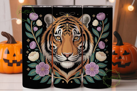 Mystical Tiger 20oz Tumbler Wrap Sublimation PixelChick 