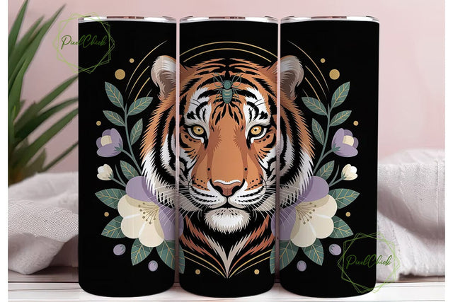 Mystical Tiger 20oz Tumbler Wrap Sublimation PixelChick 