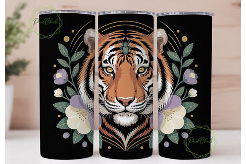 Mystical Tiger 20oz Tumbler Wrap Sublimation PixelChick 