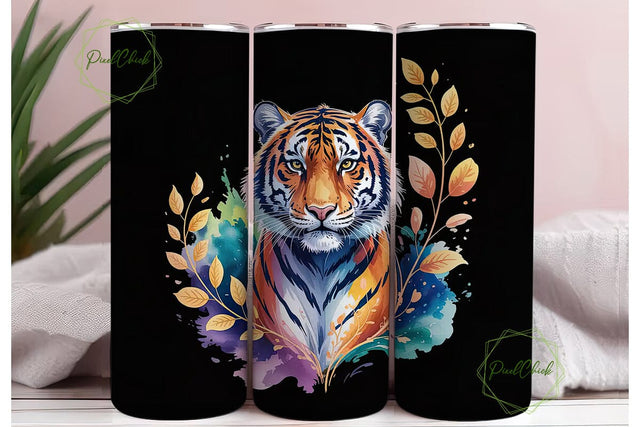 Mystical Tiger 20oz Tumbler Wrap Sublimation PixelChick 