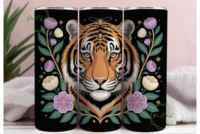Mystical Tiger 20oz Tumbler Wrap Sublimation PixelChick 