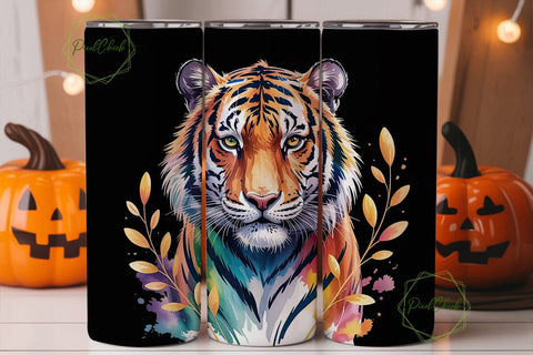 Mystical Tiger 20oz Tumbler Wrap Sublimation PixelChick 