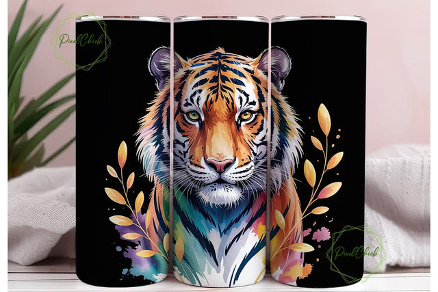 Mystical Tiger 20oz Tumbler Wrap Sublimation PixelChick 