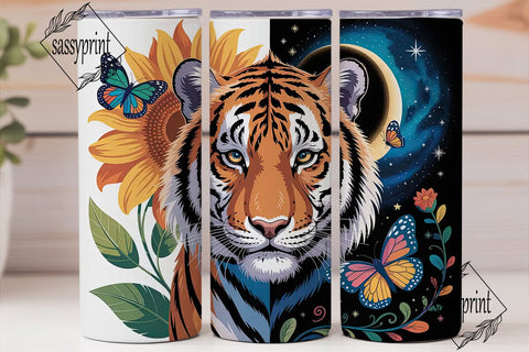 Mystical Tiger Tumbler Wrap Sublimation sassyprint 