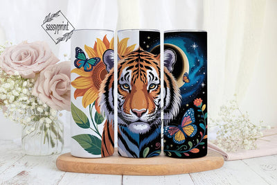 Mystical Tiger Tumbler Wrap Sublimation sassyprint 