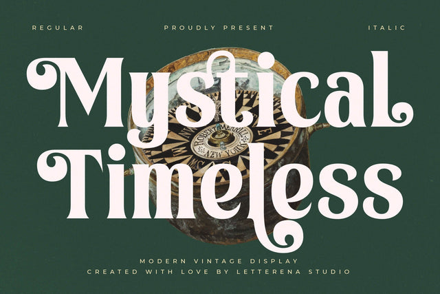 Mystical Timeless - Modern Vintage Display Font Letterena Studios 