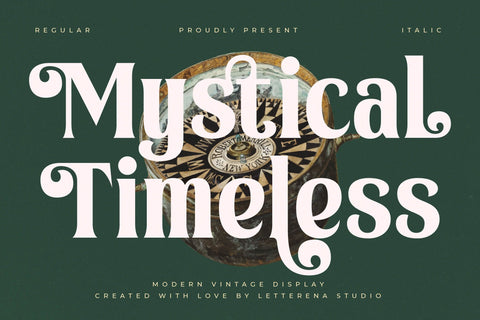 Mystical Timeless - Modern Vintage Display Font Letterena Studios 