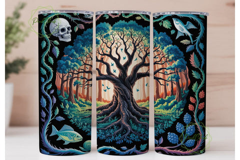 Mystical Tree of Life 20oz Tumbler Wrap Sublimation PixelChick 