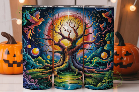 Mystical Tree of Life 20oz Tumbler Wrap Sublimation PixelChick 
