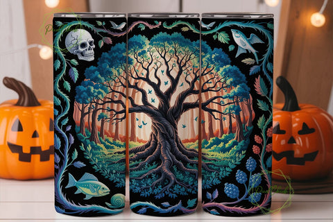 Mystical Tree of Life 20oz Tumbler Wrap Sublimation PixelChick 