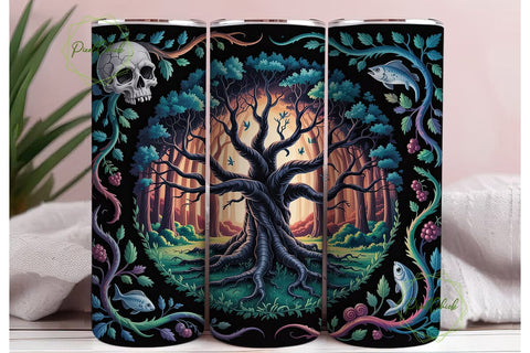 Mystical Tree of Life 20oz Tumbler Wrap Sublimation PixelChick 