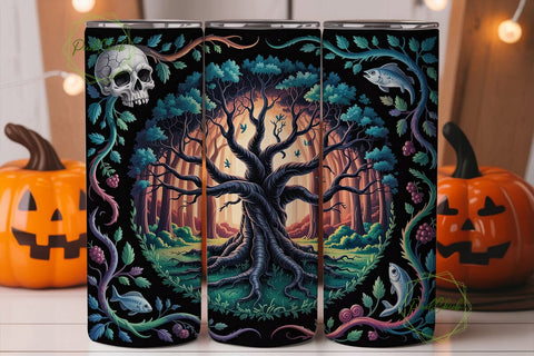 Mystical Tree of Life 20oz Tumbler Wrap Sublimation PixelChick 